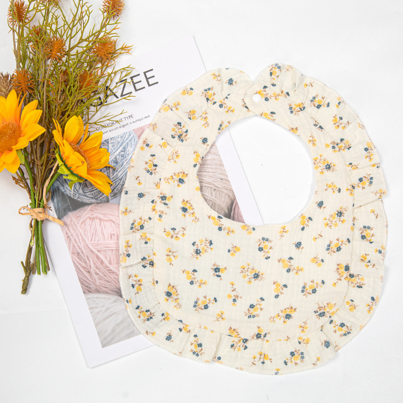 Toalla de saliva para bebé Verano A antibacteriano y agradable para la piel 40 piezas de gasa de algodón puro babero de encaje en forma de U para hombres y mujeres babero para bebés