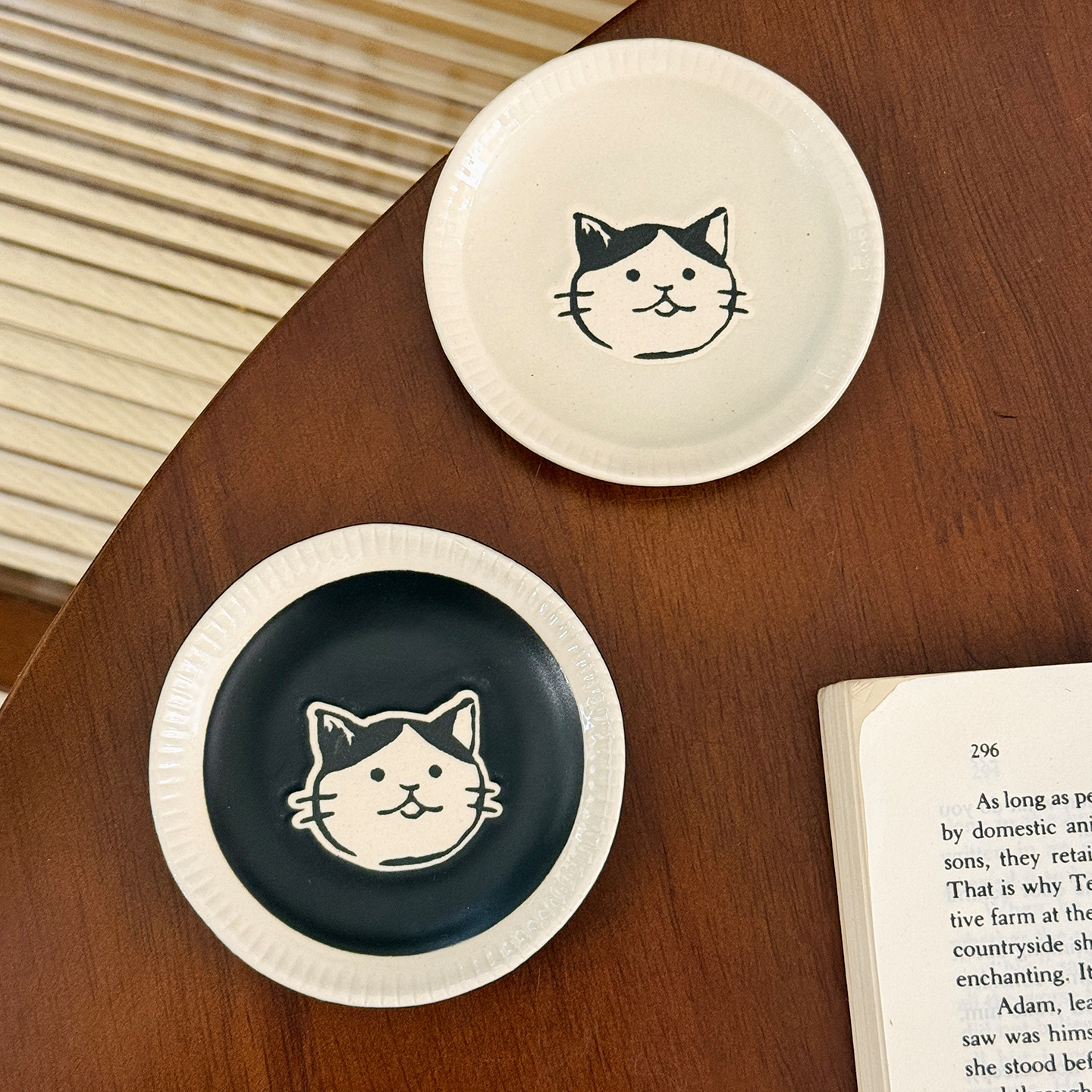 日式猫蘸料碟油醋碟复古陶瓷家用粗陶泡菜小碟子餐具釉下彩伴手礼