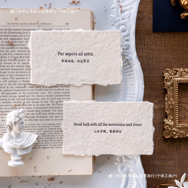 Ins Literary Style Raw Edge English Decorative Card Jewelry Manicure Photography Posing Shooting Photo Props Card Ornaments