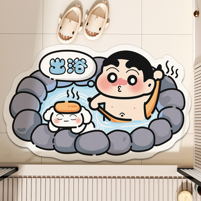クレヨンしんちゃん珪藻泥フロアマット家庭用吸水速乾浴室フロアマットトイレドア滑り止めマットドロップシッピング|undefined