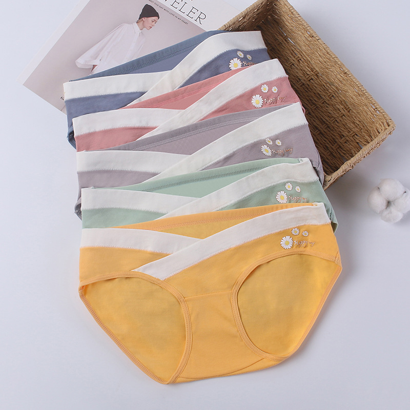 女懷孕期婦低腰U型棉純色內褲托腹內衣褲大碼無透痕氣三角短褲叉