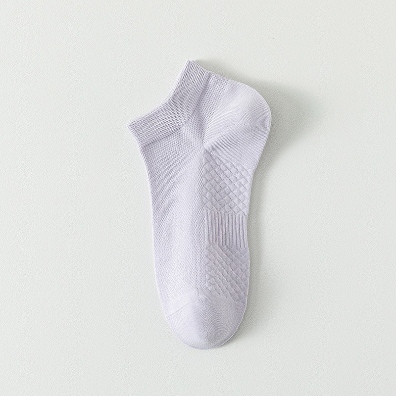 Calcetines de algodón de color sólido, calcetines de barco de verano, calcetines de malla transpirables, calcetines de algodón sin hueso.