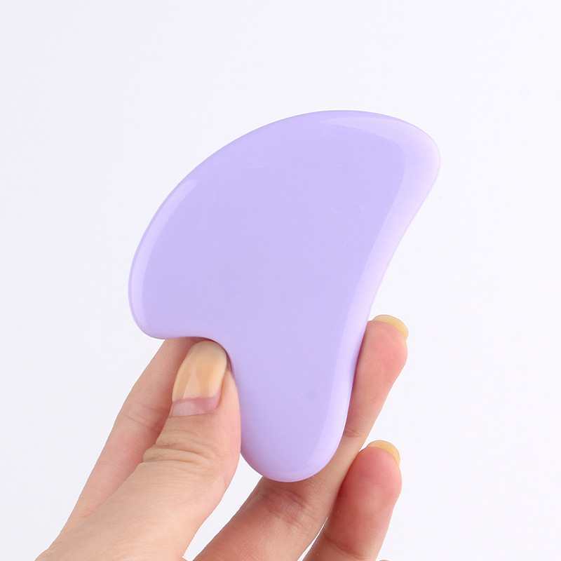 masajeador de rodillos de cristal de polvo en forma de corazón, masajeador de rodillos de doble cabeza, placa de belleza facial de cristal rosa