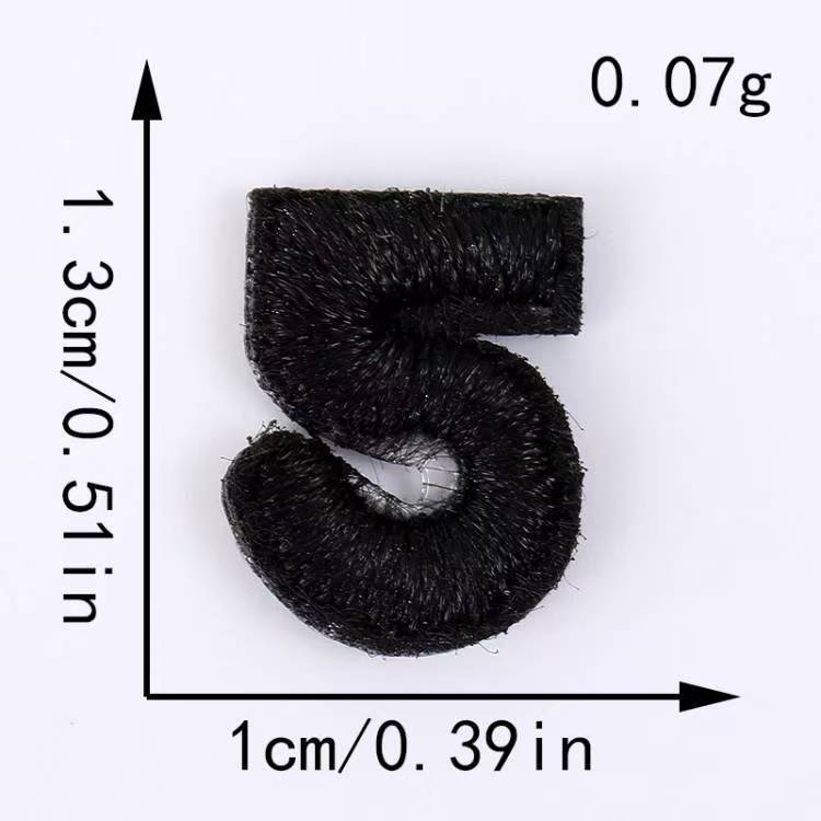 跨境电脑刺绣布贴黑白小数字字母服装辅料补丁贴DIY装饰贴刺绣贴|undefined