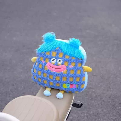 Baby's Head, Suitable for All Seasons — Elektromobil üçün bamper qoruyucu yastıqlar - blue-clown-electric-car-headrest-backrest-available