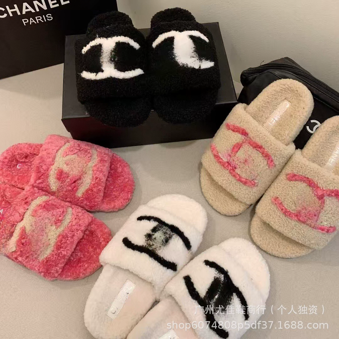 Xiaoxiang Teddy меховые тапочки для женщин на уровне верхней одежды, премиум, толста подошва из овчины тапочки износостойкие, лёгкие, повседневные тапочки
