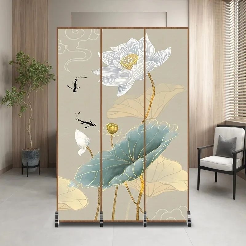 New Chinese-style folding screen, simple and retro, for living room, bedroom, office, and hotel decoration