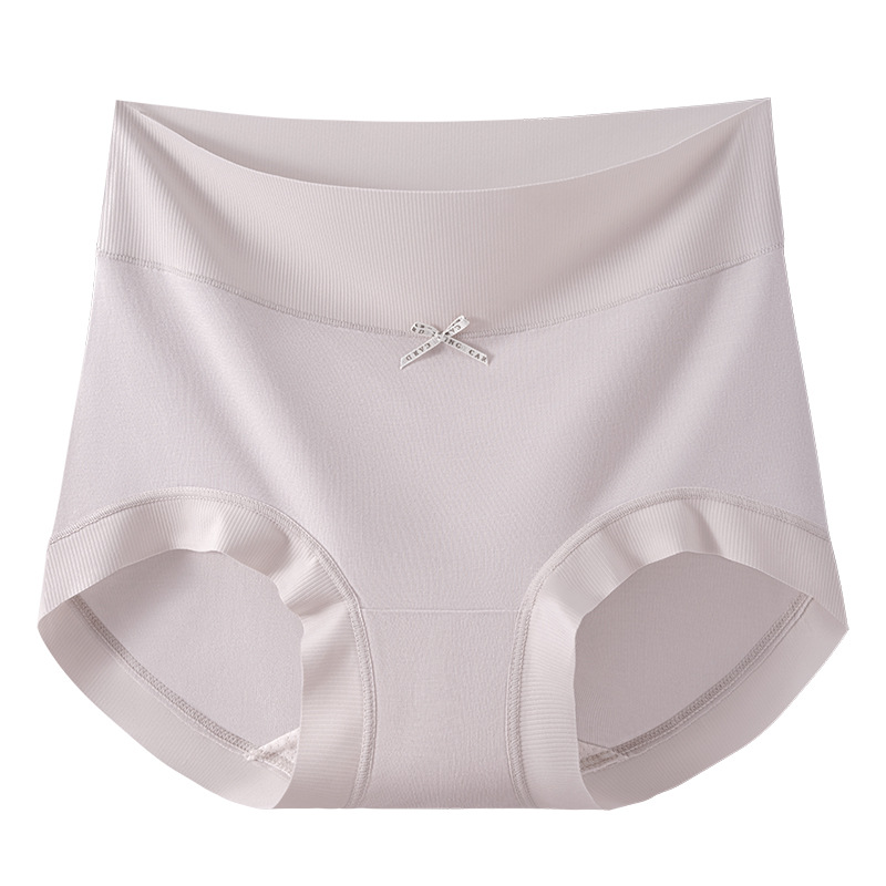 50 ropa interior femenina modal suave de cintura alta ~ Ropa interior transpirable de alta elasticidad de la entrepierna antibacteriana de seda de morera de grado 10A para mujer