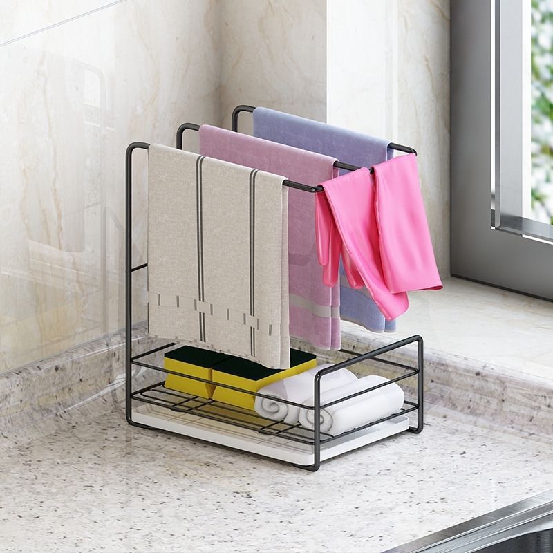 Rag Rack Kitchen Drain Rack Punch-Free Countertop Wall-Mounted Sponge Towel Kitchen Supplies Storage Rack Storage Rack