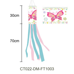 Selected Cross-border Fresh Spring Windsock Banner Outdoor Wind Bag Party Courtyard Decoration 13x100cm Flag