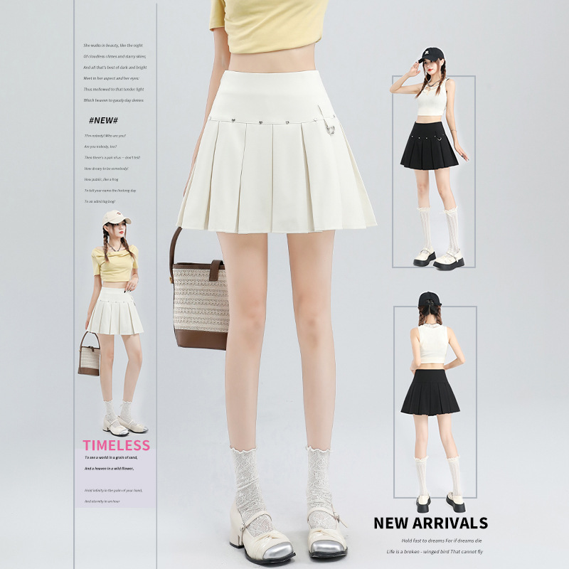 甜美爆款半身裙女2025新款潮流夏季学显瘦高腰小个子设计百褶裙短