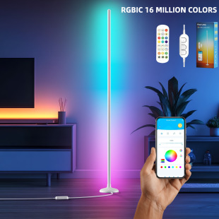 Led magic floor lamp RGBIC splicing pickup atmosphere lamp live background bedroom living room remote control atmosphere night