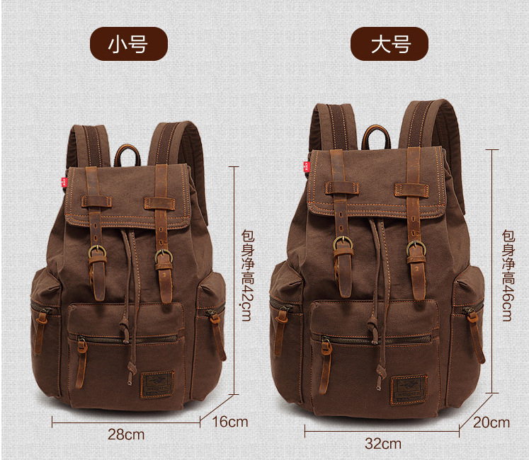 Amazon Best-Selling Vintage Double Shoulder Backpack Men's Laptop Travel Bag Trendy Fashion Unisex Backpack In Stock