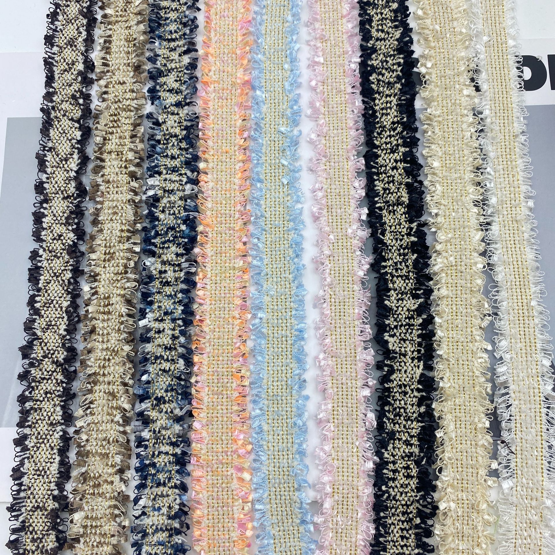 厂家直销 小香风6条金牙刷带花边 DIY 适用服装袖口裙边 鞋材辅料