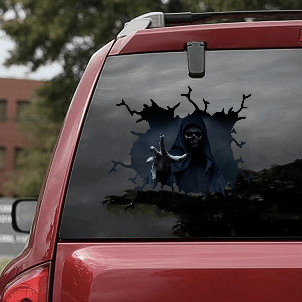 Calavera de silencio pegatinas de coche ventana trasera diablo pegatinas reflectantes vidrio del coche Comercio exterior color pegatinas de coche