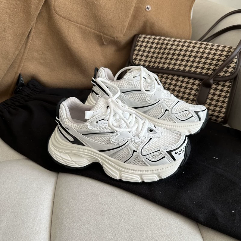 Прилив ретро-папочка обувь женская весна и лето 2024 модели повседневные дикие модные толстые подошвы увеличенные кроссовки женские взрывные модели