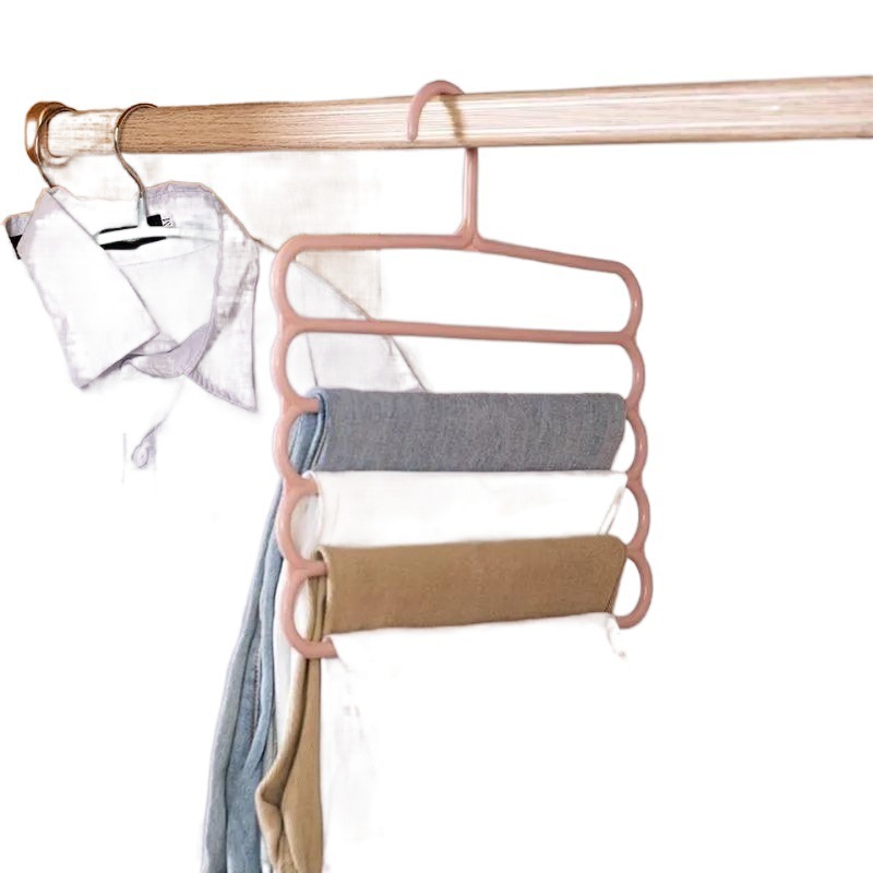 Percha pantalones cinco capas multifuncional multicapa mágica doméstica