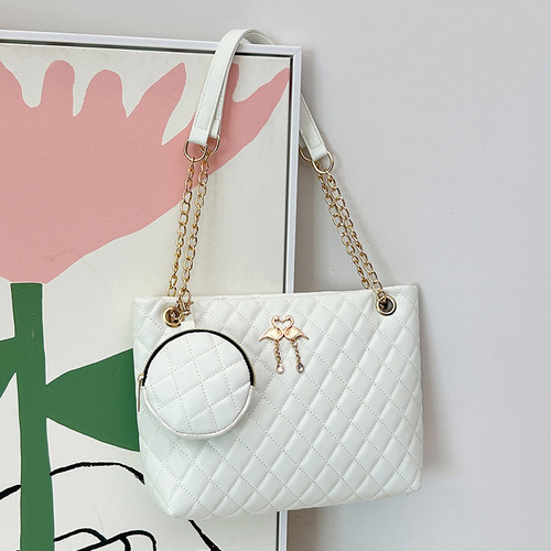 2025 Embroidered tote bag leisure women's set with swan decoration and tote bag