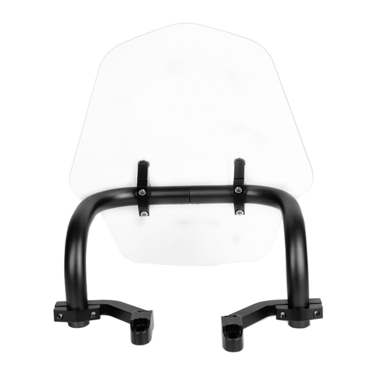 Universal Motorcycle Modified Windshield, Heightened Transparent Front Windshield, Aluminum Alloy Fixed Bracket, Windscreen Accessories