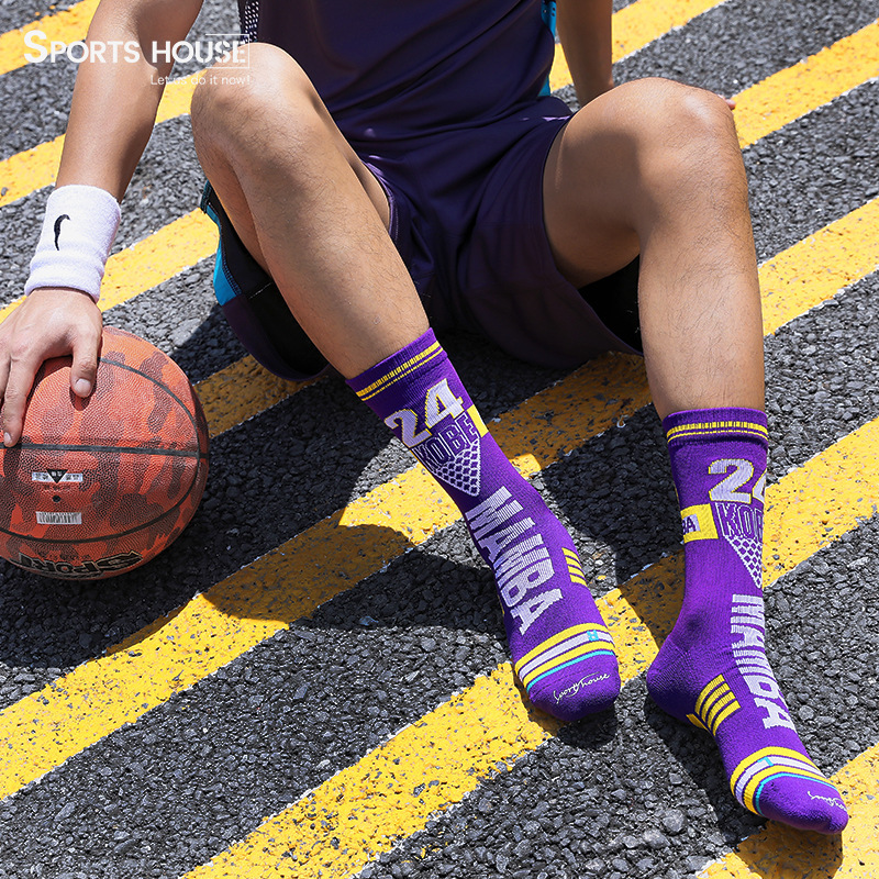 Sport'sHouse sports home men's spring nba high-top medium towel bottom Kobe elite basketball socks
