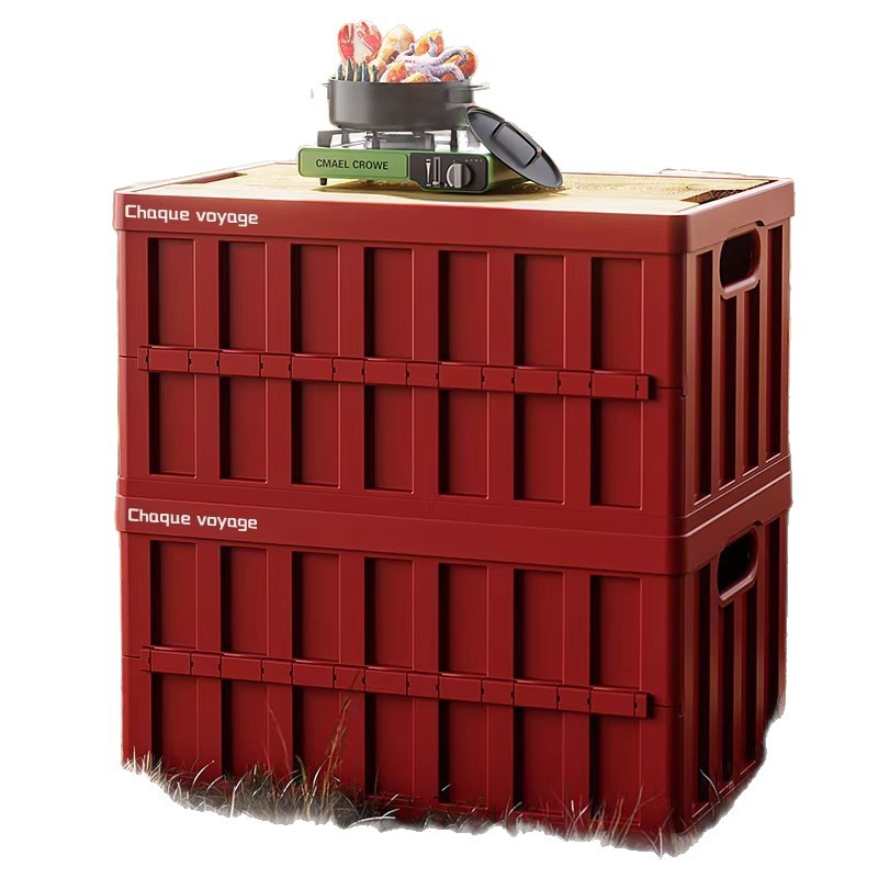 Caja de almacenamiento de camping al aire libre de gran capacidad Caja de almacenamiento de respaldo de automóviles Caja de picnic Caja de acabado plegable multifuncional