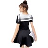 V-neck low cut short sleeve top + one step skirt waist skirt skirt skirt skirt suit