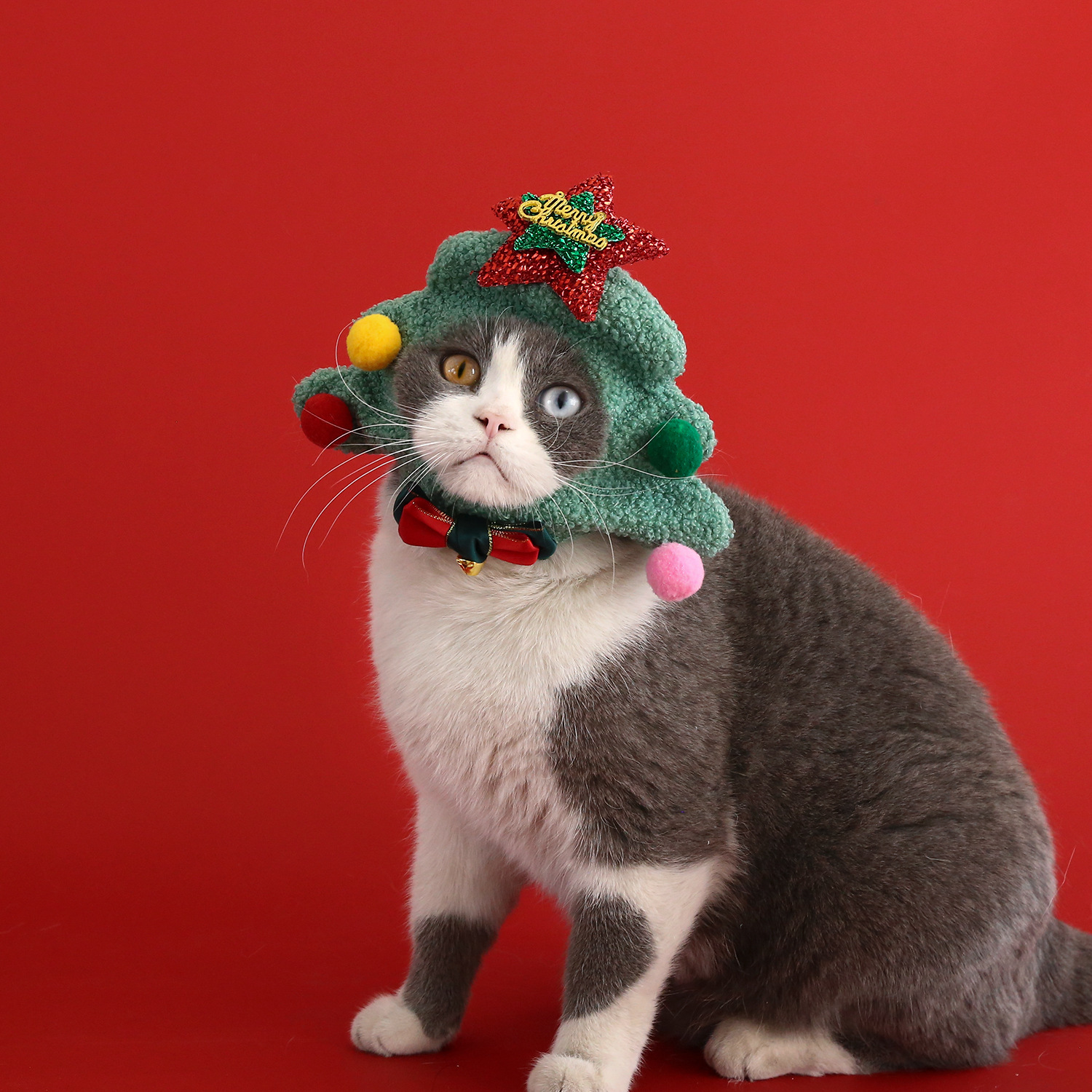 2024 nuevo estilo mascota sombrero de Navidad perro pequeño gato felpa dibujos animados muñeco de nieve árbol de Navidad campana lindo sombrero para la cabeza