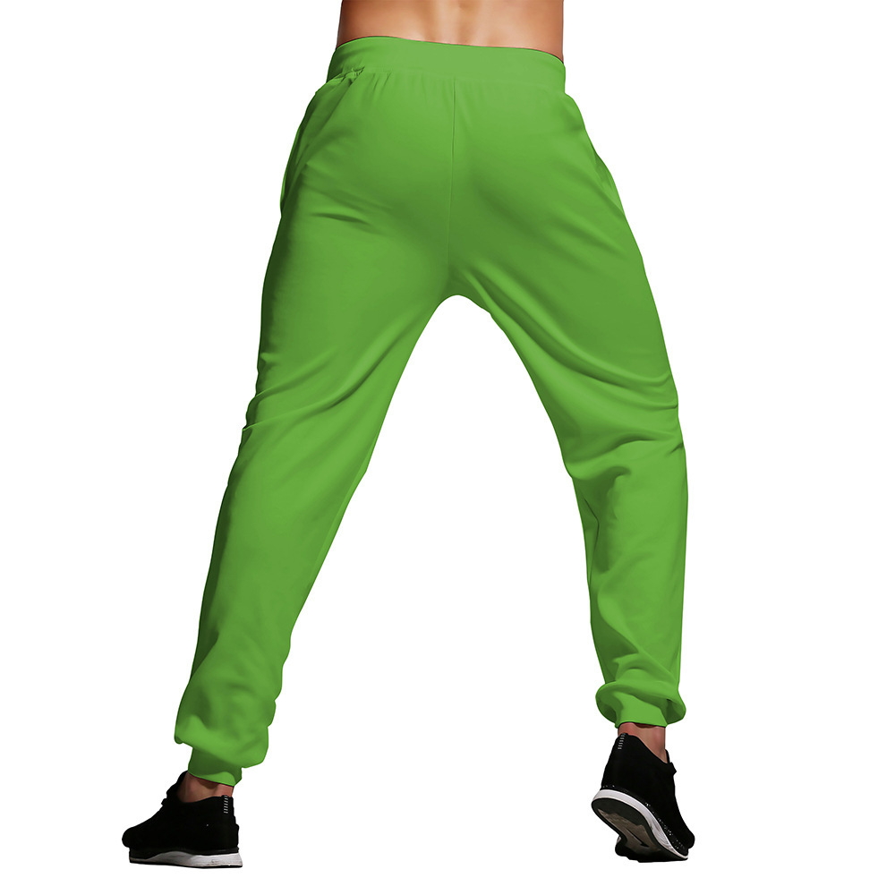 2024 Pantalones de guardia largos de pelo verde suelto de moda casual europeo y americano