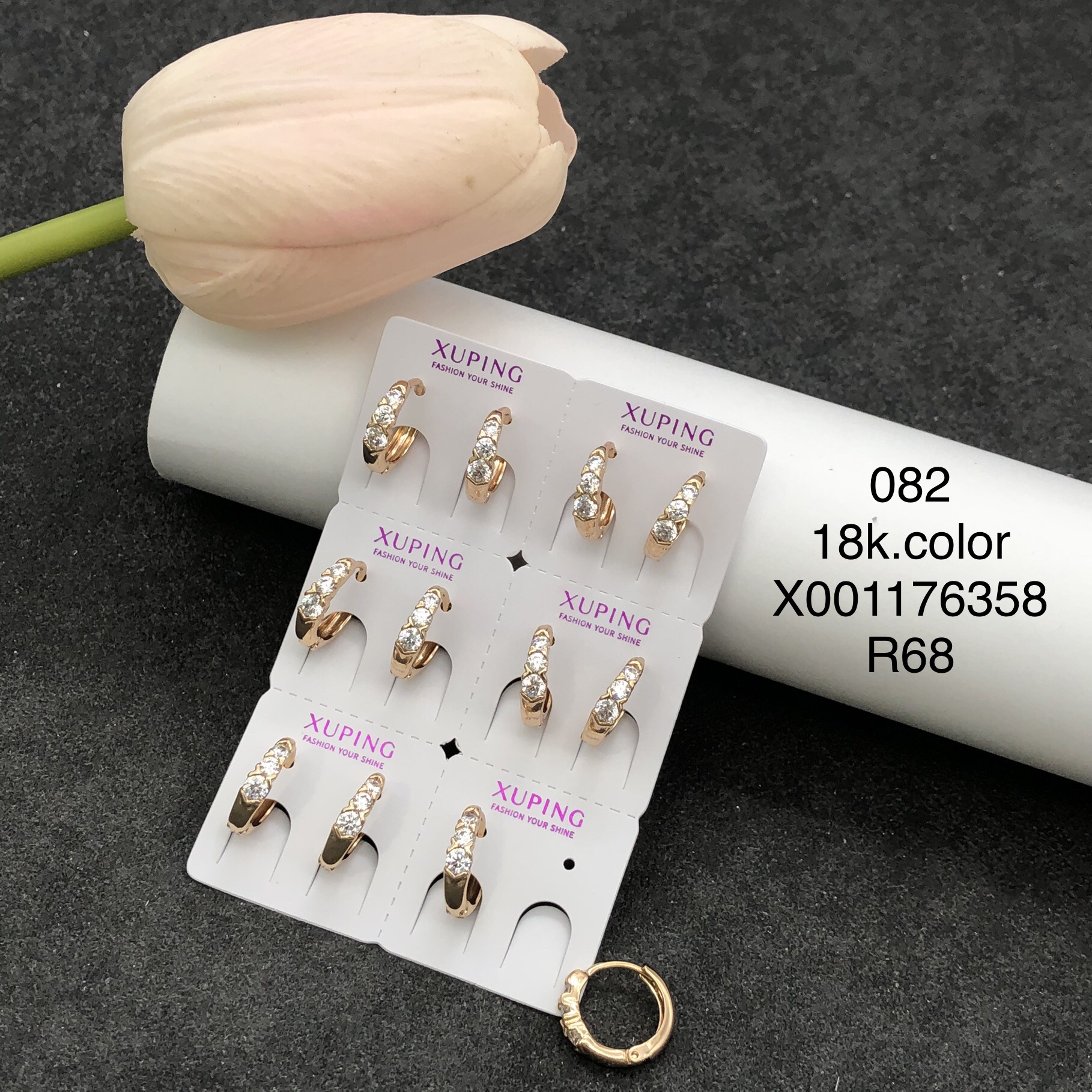 Pendientes de Aleación Xuping con Baño de Oro de 18k y Múltiples Circonitas, Estilo Europeo y Americano, Versátiles y a la Moda para Mujer, Venta al por Mayor