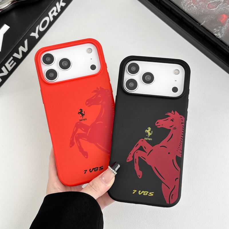 Suitable for iPhone 17 Pro Max Ferrari Mobile Phone Case Red and Black Two-Color Optional All-Inclusive Suitable for iPhone 17 Pro Max Ferrari Mobile Phone Case Red and Black Two-Color Optional All-Inclusive