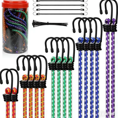 Manufacturer's Cross-Border 21-Piece Set of Rubber High-Strength Elastic Straps for Bundling Electric Vehicles and Bicycles