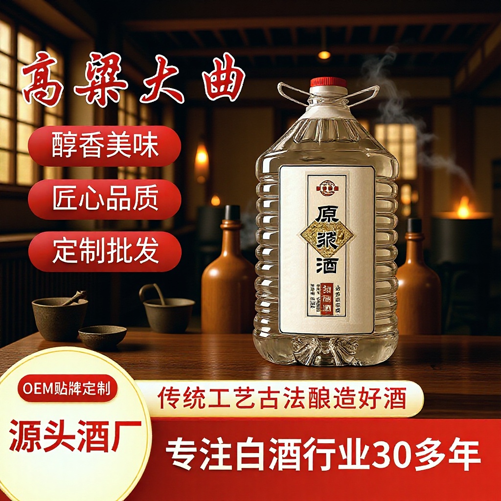 跨境老窖特曲酒泡药酒高粱大曲白酒原浆酒桶装酒5L高粱酿造粮食酒