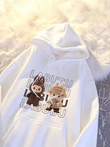 Autumn Cartoon Cute A-Look Hooded Padded Sweatshirt for Women Loose Plus Size Long-Sleeve Top