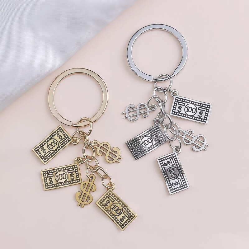 Cross-Border Financial Fortune Tree Abacus Calculator Dollar Money Bag Money Tree Bank Accounting Boss Key Chain