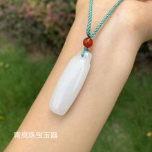 批发金丝玉宝瓶吊坠 带挂绳女款立体金丝白玉玉瓶挂件送礼自用