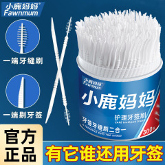 鹿のお母さんのつまようじはプラスチックのつまようじを使って使い捨て家庭用の携帯型のつまようじの家庭に300本の桶を詰めます。