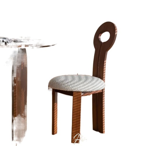 jgz法式中古复古餐椅家用化妆靠背人鱼设计师卧室简约实木靠背椅