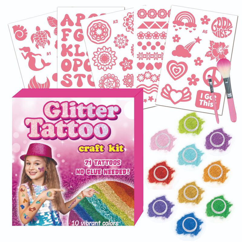 Glitter powder tattoo children's DIY diamond body painting suit creative stage concert glitter powder tattoo stickers