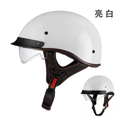 Motosiklet kaskı (dəbilqə) – Helmet - 015-bright-white-transparent-lens-m