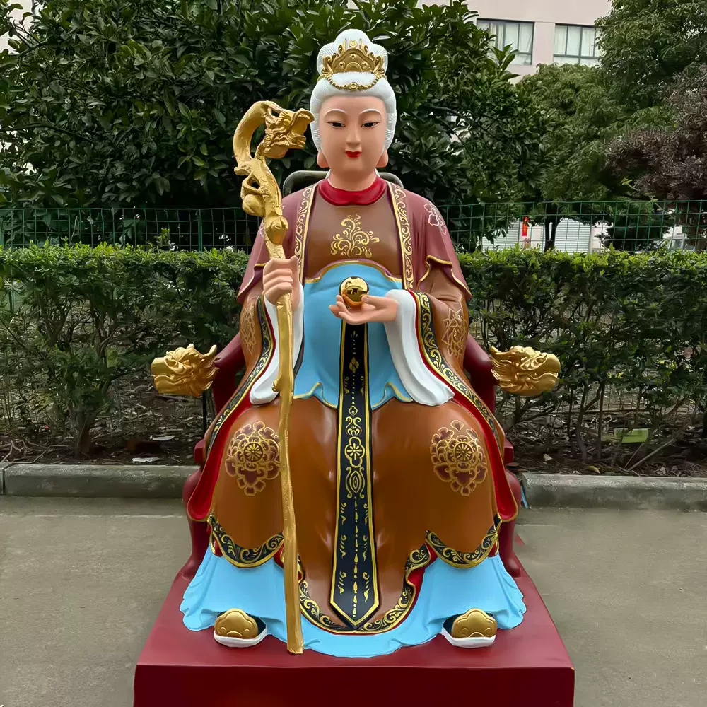 泰山奶奶神像摆件无生老母家用供奉佛像泰山娘娘碧霞元君寺庙摆件