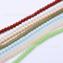 6mm国产水晶玻璃圆珠光面水晶散珠串珠子diy手工手链项链饰品配件