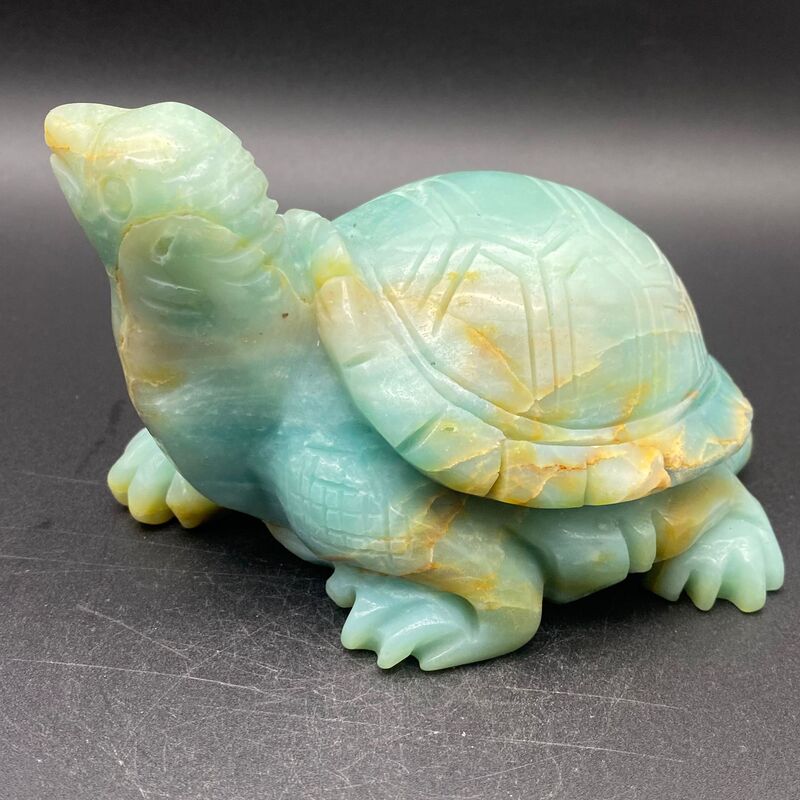 天然亚马逊乌龟雕刻件桌面摆件手工雕刻件装饰水晶摆件直 图 5