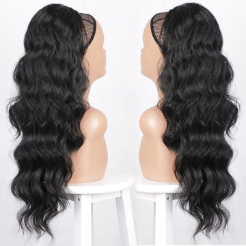 Extension per capelli e parrucche Parrucca da donna con capelli lunghi e ricci Parrucca da donna con coulisse Extension per capelli Coda di cavallo Parrucca in fibra chimica con onde grandi Pezzo di coda di cavallo_voghion.com