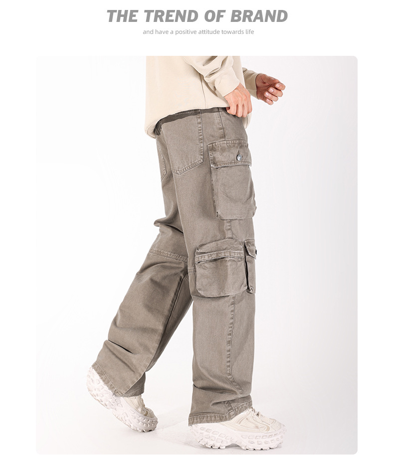 Îmbrăcăminte bărbătească, îmbrăcăminte bărbătească, pantaloni casual la modă, pentru bărbați, toamna și iarna, gata de purtat, pantaloni lejeri cu mai multe buzunare, pantaloni de șters bărbați_voghion.com