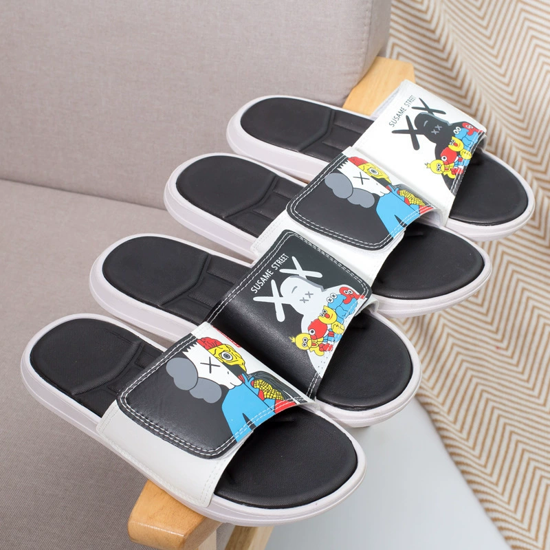 Трансграничная новая летняя корейская версия наружной моды пара мягкого дна пляжная липучка тапочки противоскользящая и износостойкая