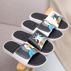 跨境新款夏季韓版戶外潮流時尚情侶軟底沙灘魔術貼拖鞋防滑耐磨