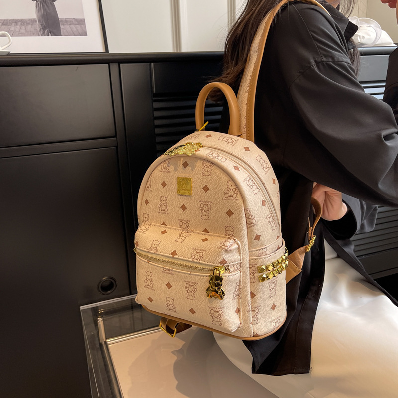 2024. aasta uus kuum müük naiste PU-trükiga seljakott, mitmekülgne Mado Bear, trendikas naiste seljakott, mitmekülgne seljakott_voghion.com