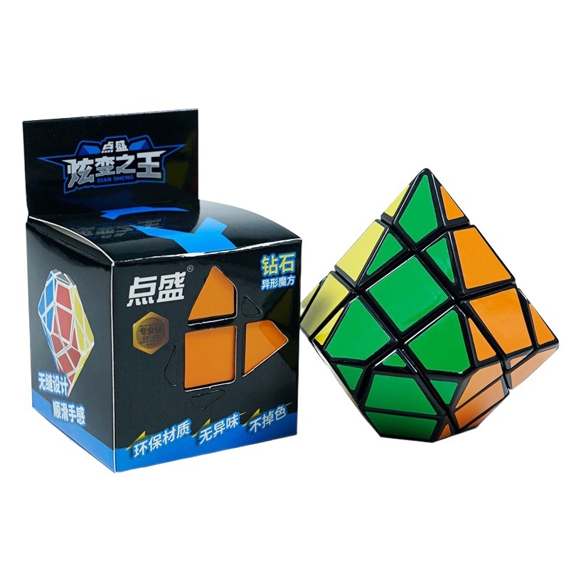 Diansheng escudo mágico de cuatro esquinas dimensión de dos capas de hoja mágica cilíndrica antigua en forma de cubo antiguo borde hexagonal cubo irregular