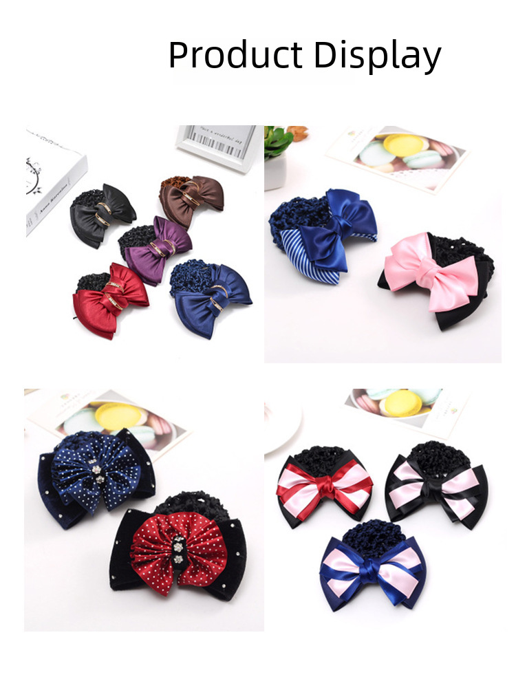 Banque infirmière cheveux fleur femme hôtel travail professionnel filet à cheveux hôtesse de l'air cheveux poche cheveux fleur bobine pince à cheveux cheveux accessoires net poche_voghion.com