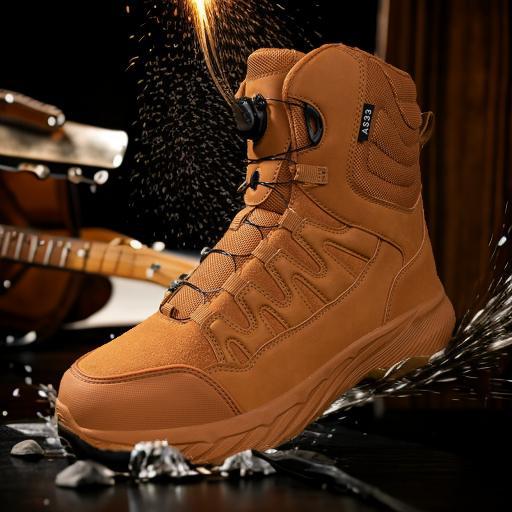 Botas militares de talla grande transfronterizas Botas de campo de montañismo al aire libre para hombres Botas del desierto con hebilla giratoria Botas tácticas para hombres Botas para hombres de Amazon